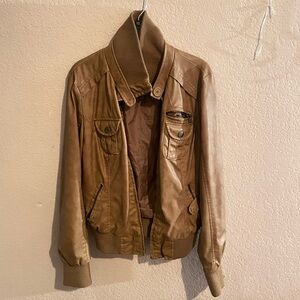 Brown leather jacket